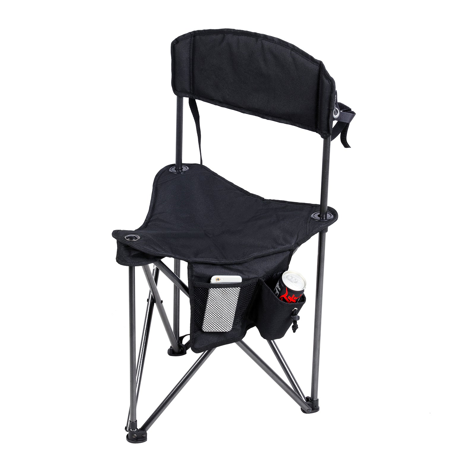 Reclining Fishing Chair, All Terrain Fishing Chair Fishing Chair Camping  Chair Heavy Duty with Adjustable Front and Rear Legs,Black Gray,Set 3
