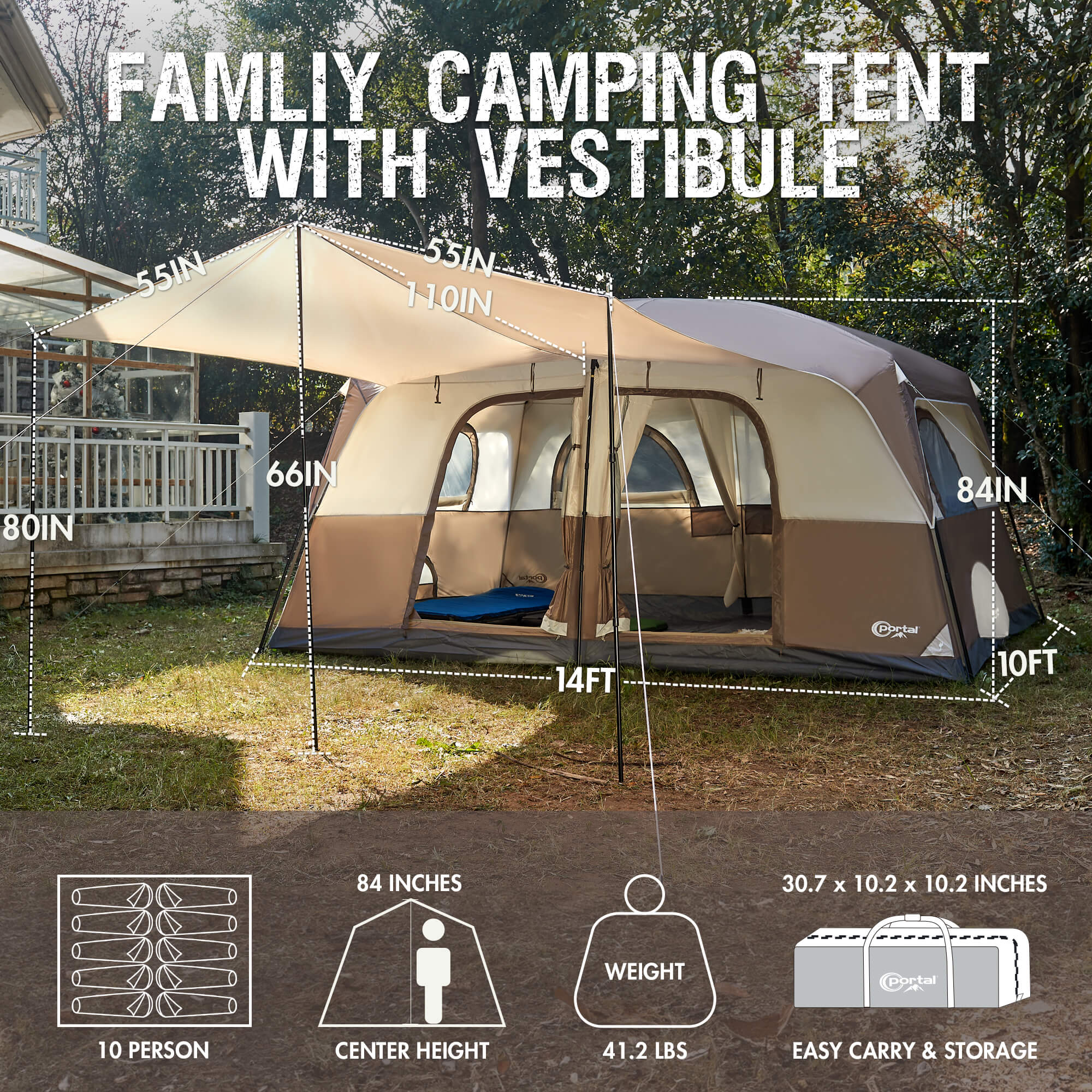 10 Person Family Tent With Rooms