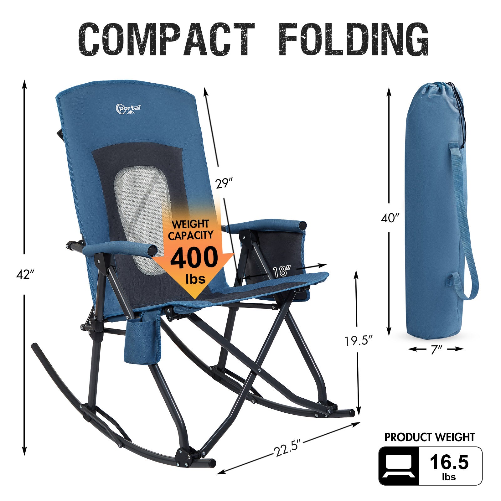 Wide - N - Tall Rocking Chair - Portal Outdoors