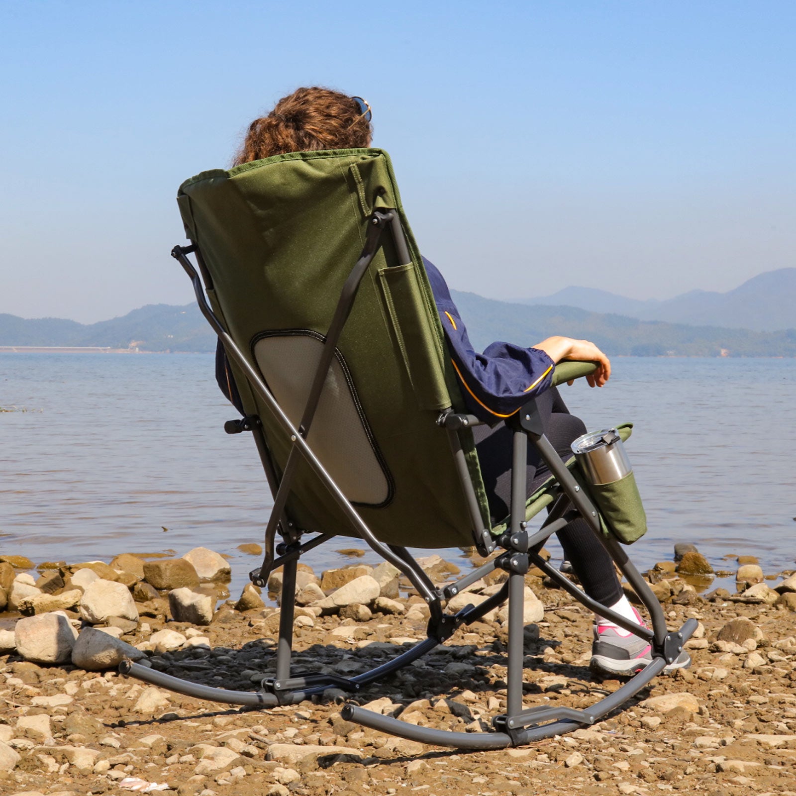 Camping Chair, Portable Folding Chair with Side Pocket and Storage Bag,  Easy Folding and Storage, Folding Chair Suitable for Fishing, Travel,  Beach